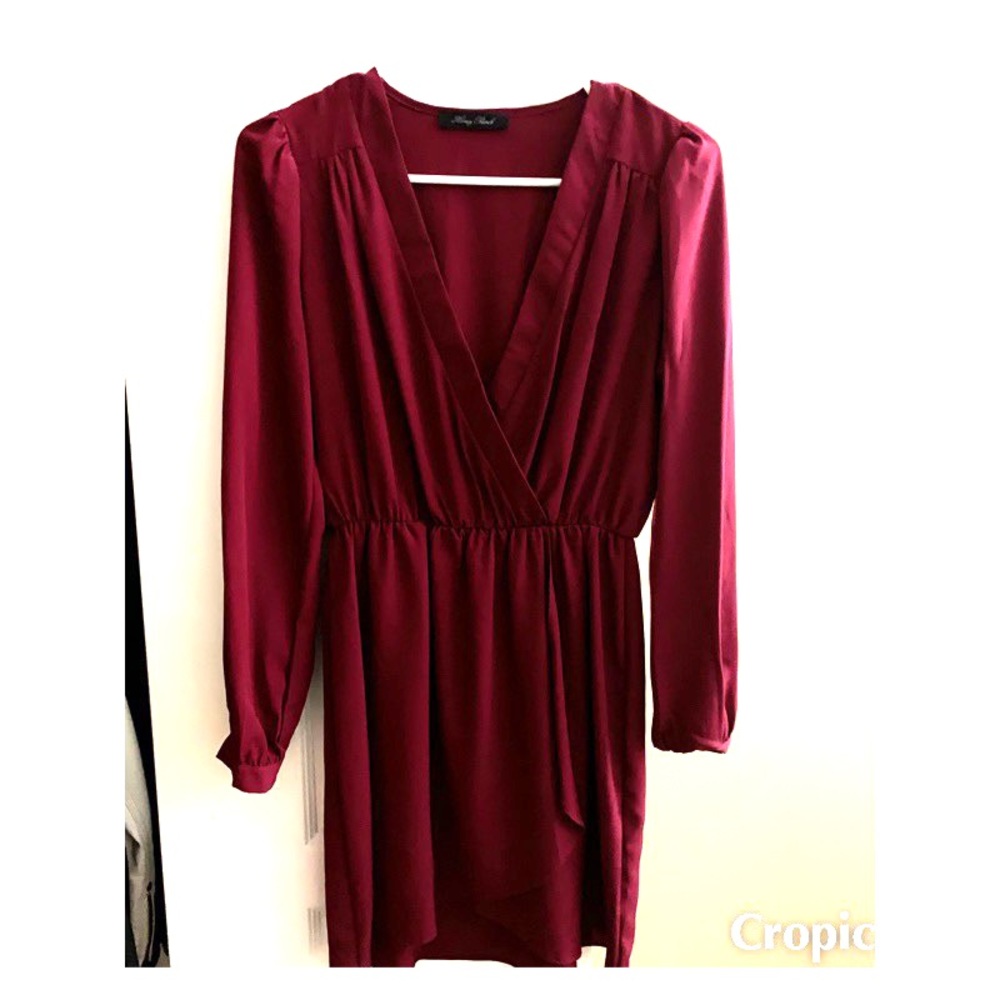 Fuchsia V neck Dress